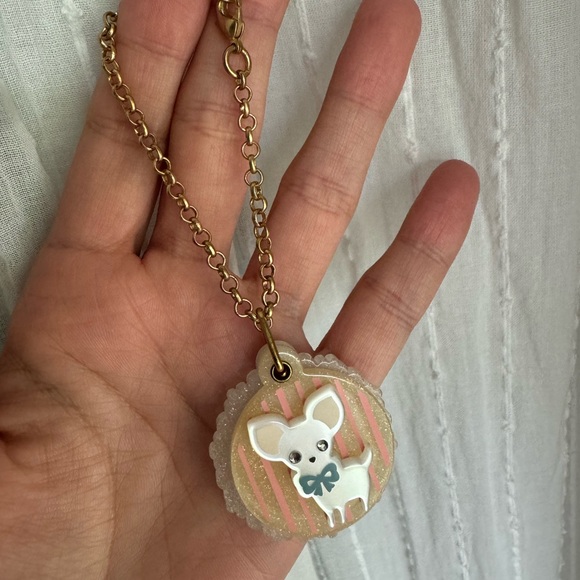 Chihuahua Glitter Bag Charm Mirror Korean Keychain Kawaii - Picture 5 of 5